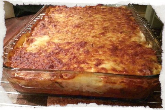Homemade lasagna with pepporoni